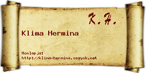 Klima Hermina névjegykártya